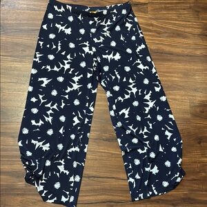 Navy and White Floral Wide-Leg Pants by Ruby Rd.
